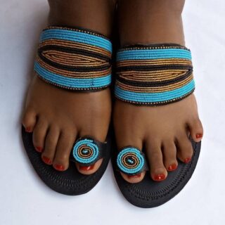 Maasai Beaded Leather Sandals Stylish Ladies Beach Shoes