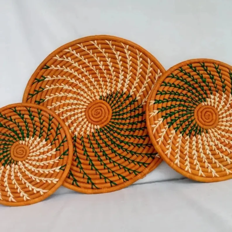 3 sets of Colourful wall decor Basket/bowls Ugandan wall decor Baskets Table Baskets Fruit Baskets Vibrant Table bowls Home decor ON SALES - Image 4